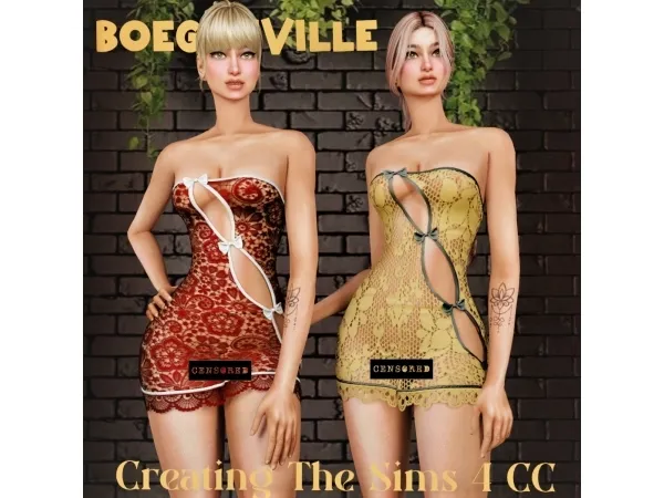 Alpha Boe_Lucy Dress Full Lace - The Sims 4 Custom Content