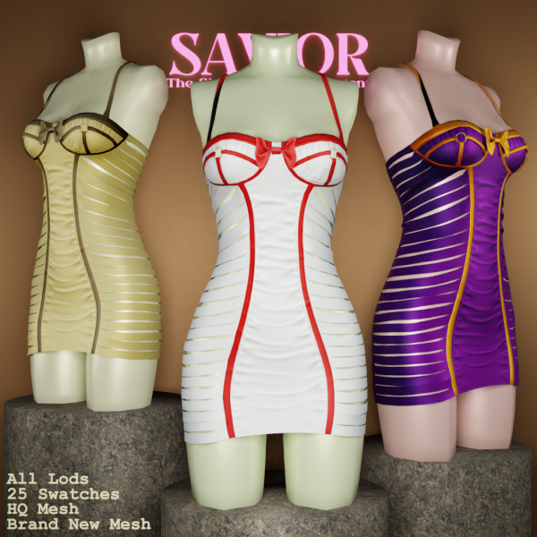 Alpha Svr_Zhea Short Dress by saviorts4 - The Sims 4 Custom Content