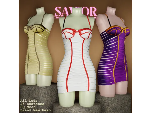 Alpha Svr_Zhea Short Dress - The Sims 4 Custom Content
