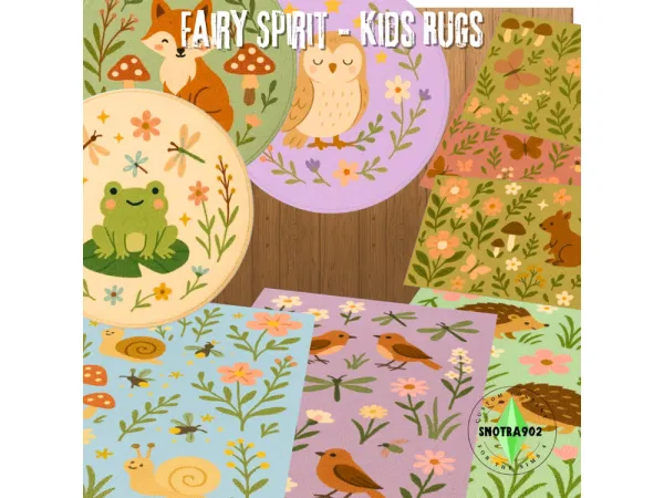 Mix Fairy Spirit Kids Rugs by Snotra902 - The Sims 4 Custom Content