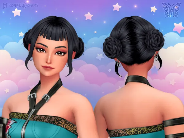 Mix Zoey Hair Huntrix Earring Kpop Demon Hunters - The Sims 4 Custom Content