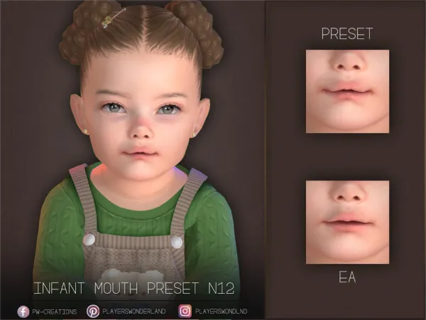 Mix Infant Mouth Preset N12 by PlayersWonderland - The Sims 4 Custom Content