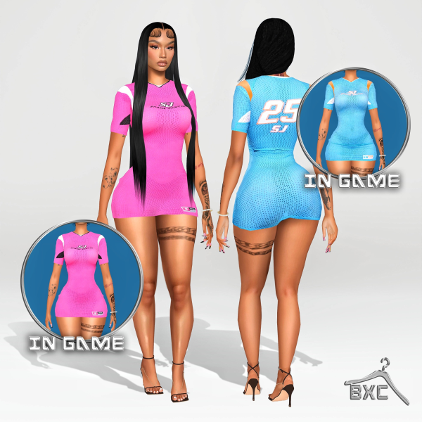 Alpha SHANE JUSTIN COURT SIDE FOOTBALL DRESS by simsfinds - The Sims 4 Custom Content