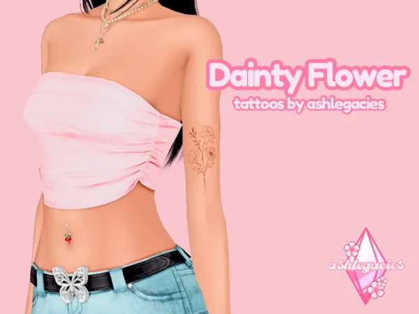 Mix Dainty Flower Tattos - The Sims 4 Custom Content