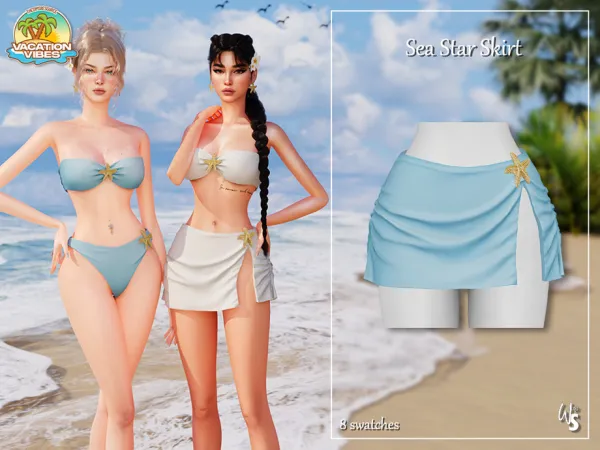 Alpha VacationVibes SeaStar Skirt - The Sims 4 Custom Content