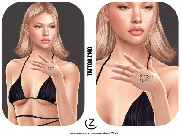 Mix TATTOO Z140 by ZENX - The Sims 4 Custom Content
