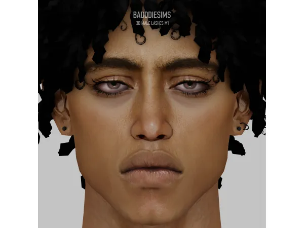 Alpha 3D MALE LASHES M1 by badddiesims - The Sims 4 Custom Content