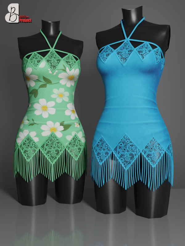 Alpha BillionProject Naere Dress by billion_project666 - The Sims 4 Custom Content