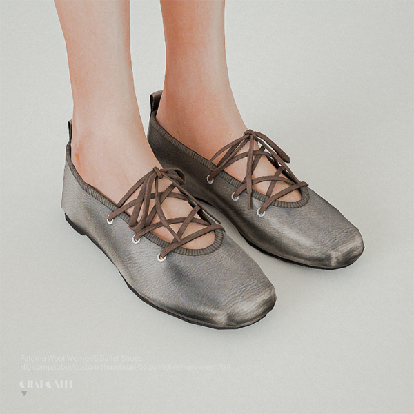 Alpha Paloma Wool Women's Ballet Shoes by simsfinds - The Sims 4 Custom Content