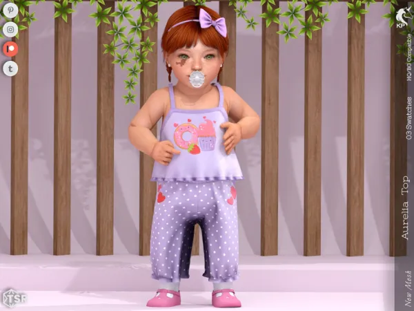 Alpha Aurelia Top Infant by KaTPurpura - The Sims 4 Custom Content