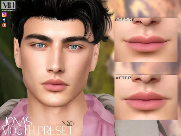 Mix Jonas Mouth Preset N26 by MagicHand - The Sims 4 Custom Content