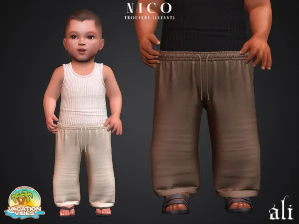 Mix NICO trousers (infant) by ali1 - The Sims 4 Custom Content
