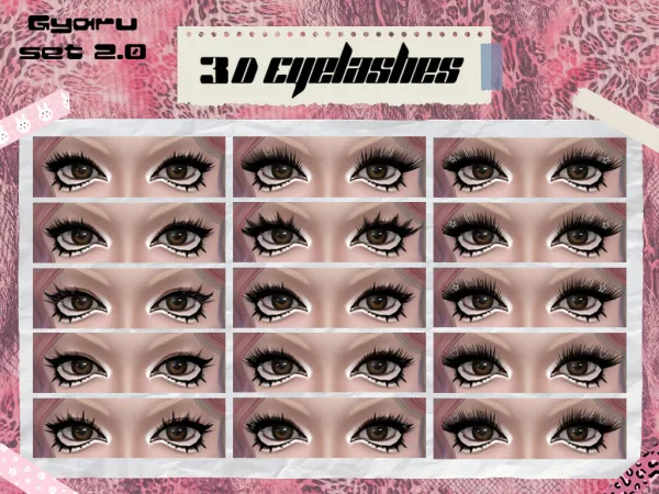 Alpha Gyaru 3D Eyelashes by Venerian - The Sims 4 Custom Content
