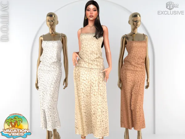 Alpha Crocheted Maxi Dress DO0942 - The Sims 4 Custom Content