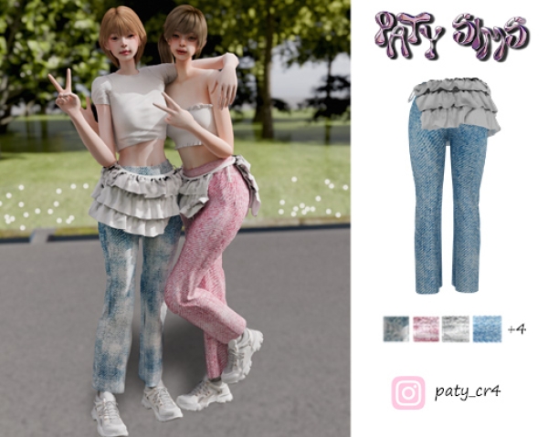 Alpha Calça babadeira by patysims - The Sims 4 Custom Content