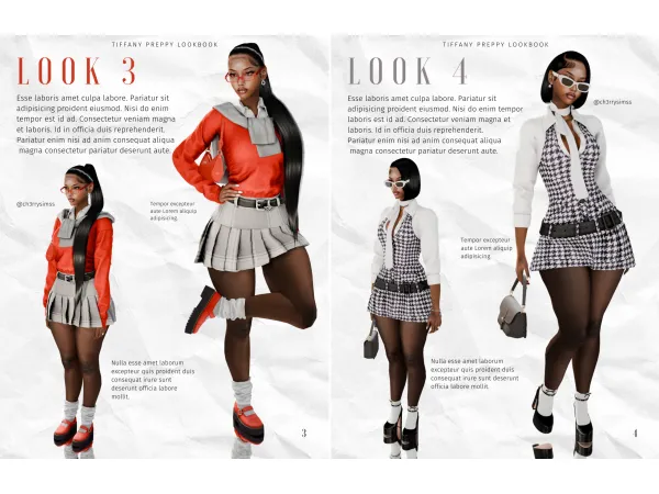 Alpha TIFFANY PREPPY LOOKBOOK by simsfinds - The Sims 4 Custom Content
