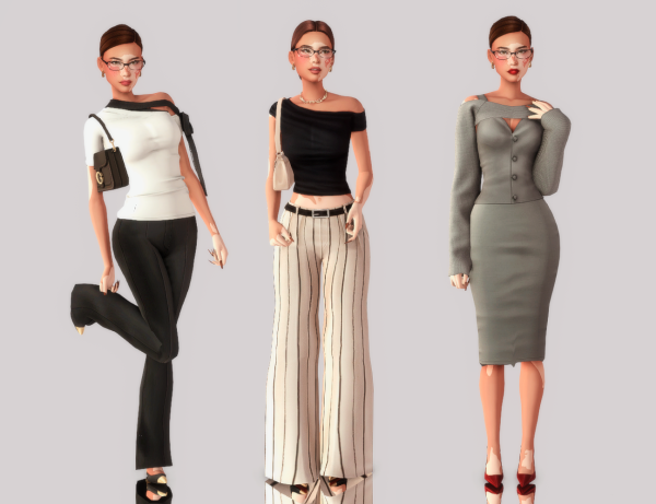 Maxis Match WOMAN IN THE OFFICE LOOKBOOK by simsfinds - The Sims 4 Custom Content
