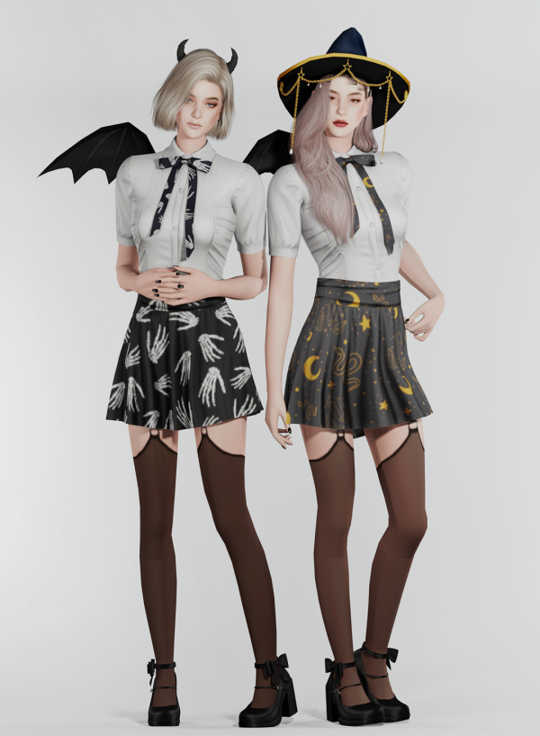 Alpha [KK] Halloween dress 2024 F by simsfinds - The Sims 4 Custom Content