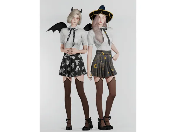 Alpha [KK] Halloween dress 2024 F by KK_creations - The Sims 4 Custom Content