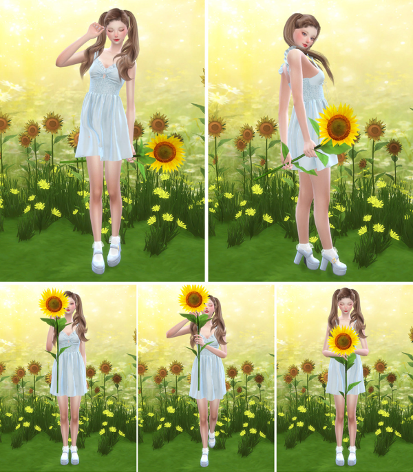 Mix Yellow Flower Pose [Adult] LuckyDay by simsfinds - The Sims 4 Custom Content