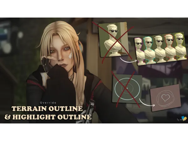 Mix Replacement Pack Terrain Outline Highlight Outline by vellesa - The Sims 4 Custom Content
