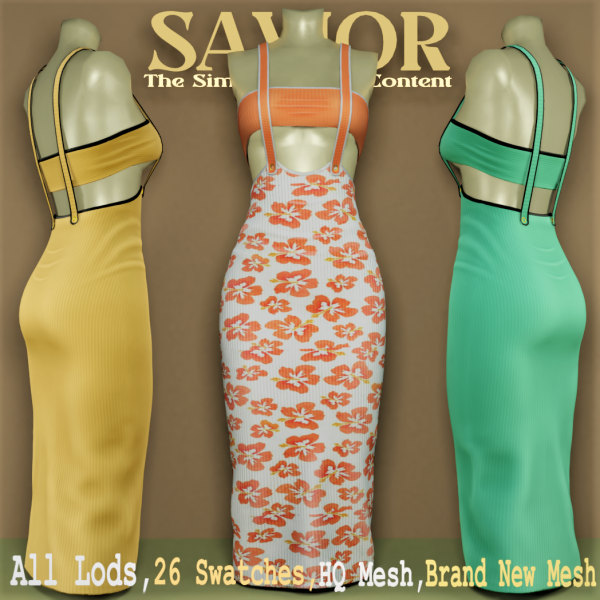 Alpha Svr_Zoey Emily Long Dress by saviorts4 - The Sims 4 Custom Content