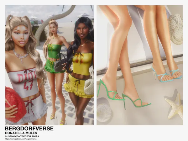Alpha Bergdorf Donatella Mules (Gift) - The Sims 4 Custom Content