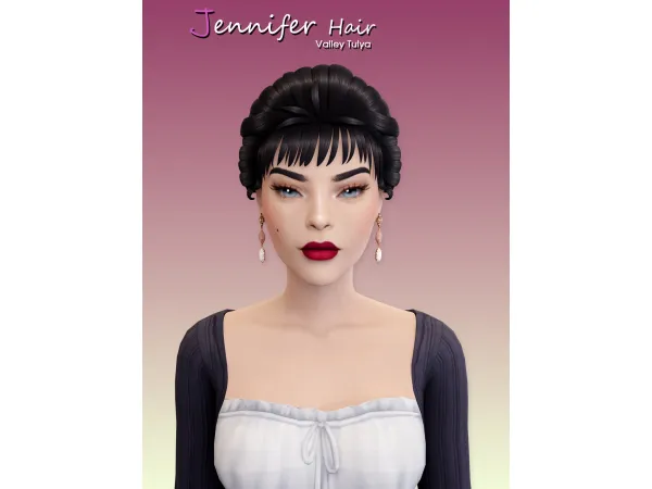Maxis Match Jennifer Hair by HelenaVtulya - The Sims 4 Custom Content