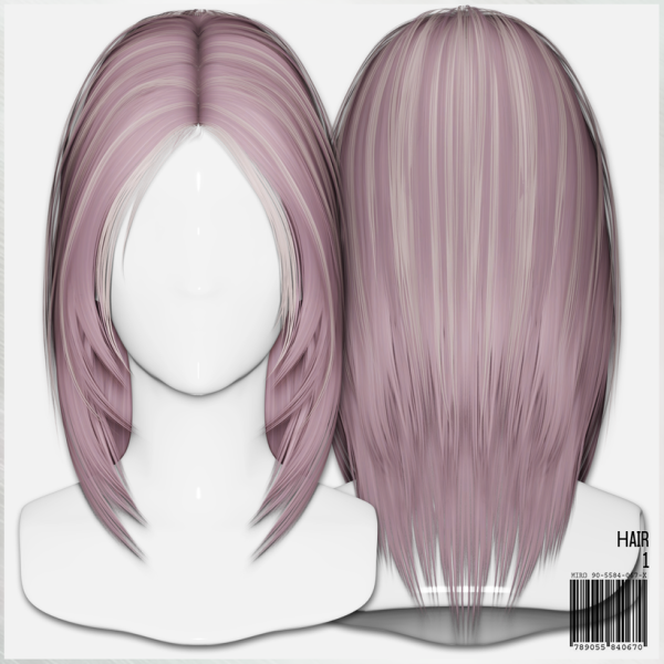 Alpha MIRO Hair 1 by simsfinds - The Sims 4 Custom Content
