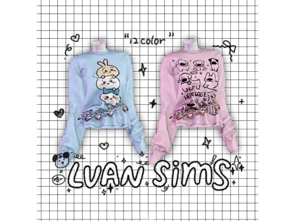 Alpha Love chain top A8 by LVANsims - The Sims 4 Custom Content