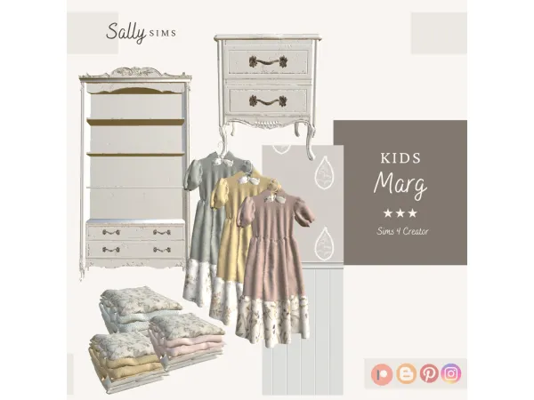 Alpha Sally Sims Dinha Marg Kids Collection - The Sims 4 Custom Content