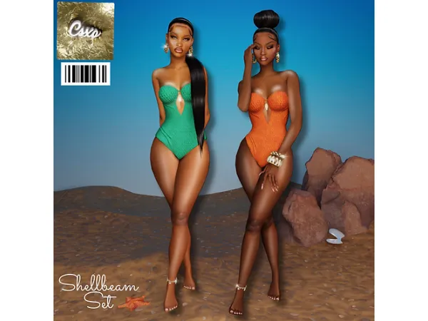 Alpha (CeceSimsXO) Shellbeam Swim - The Sims 4 Custom Content