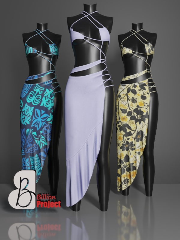 Alpha BillionProject Haruka Long Dress by billion_project666 - The Sims 4 Custom Content