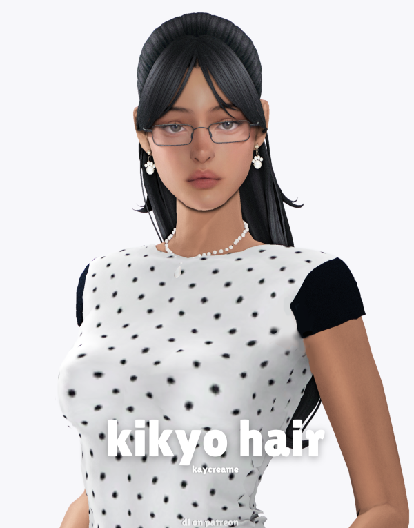 Maxis Match kikyo hair by simsfinds - The Sims 4 Custom Content