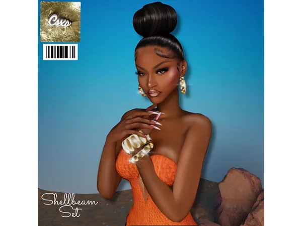 Alpha (CeceSimsXO) Shellbeam Earrings Bracelets - The Sims 4 Custom Content