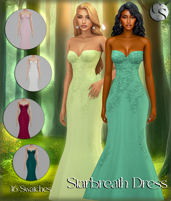 Alpha [CAMUFLAJE] Petals Thorns Collection Starbreath Dress by simsfinds - The Sims 4 Custom Content