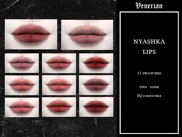 Maxis Match Nyashka Lips by Venerian - The Sims 4 Custom Content