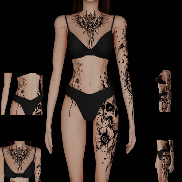 Mix Female tattoo 18 by simmer_creator - The Sims 4 Custom Content
