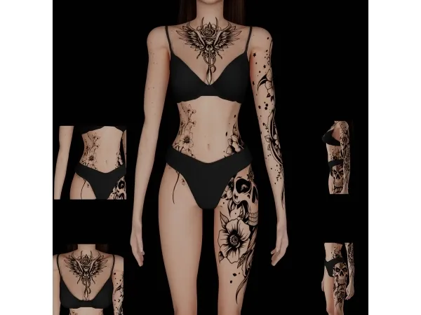 Mix Female tattoo 18 - The Sims 4 Custom Content