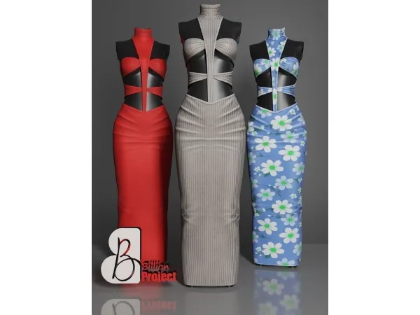 Sims 4 BillionProject-Greysa Long Dress