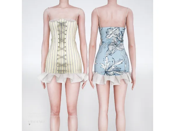 Alpha Huelleyrose Iria Dress Top by charonlee - The Sims 4 Custom Content