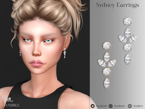 Alpha Sydney Earrings - The Sims 4 Custom Content