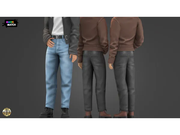 Maxis Match IRON HORSE JEANS by ModCo Studios - The Sims 4 Custom Content