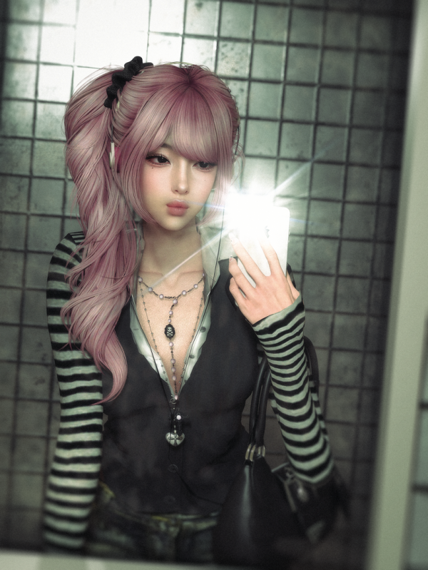 Alpha HAIR N53 ver 2 by simsfinds - The Sims 4 Custom Content