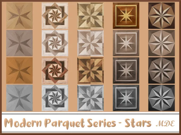 Mix Modern Parquet Series Stars by _MDE_ - The Sims 4 Custom Content