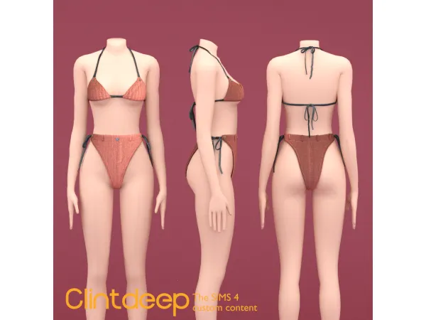 Mix Clintdeep Olive Bikini - The Sims 4 Custom Content