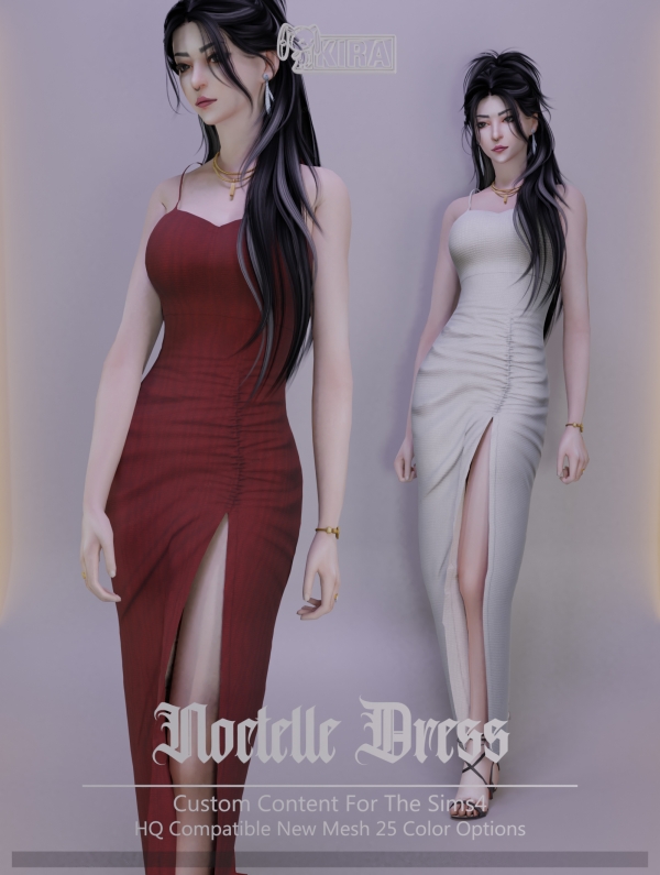 Alpha Kira_Noctelle Dress by kira_s4 - The Sims 4 Custom Content