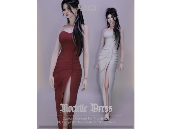 Alpha Kira_Noctelle Dress - The Sims 4 Custom Content
