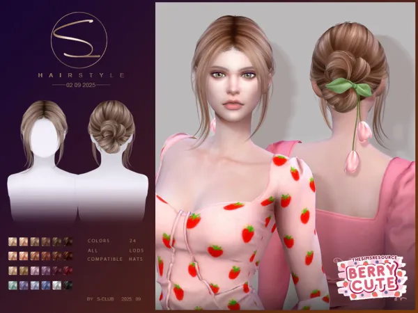 Alpha S Club_020925_ updo hairstyle Club by thesimsresource - The Sims 4 Custom Content