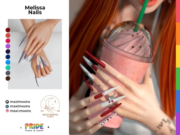 Alpha Melissa Nails - The Sims 4 Custom Content